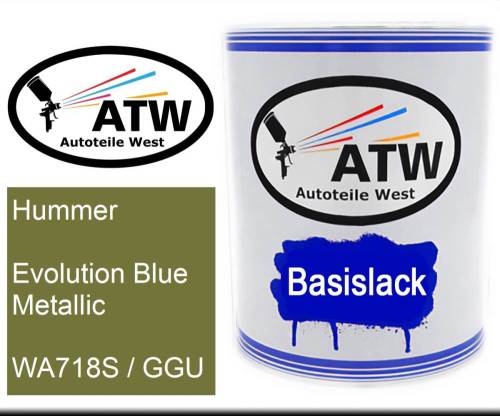 Hummer, Evolution Blue Metallic, WA718S / GGU: 1L Lackdose, von ATW Autoteile West.